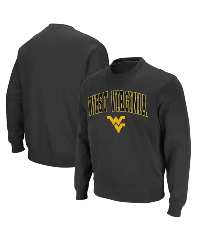 Colosseum Men's West Virginia Mountaineers Arch And Logo Crew Neck Sweatshirt In Charcoal
