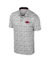 Colosseum Men's White Arkansas Razorbacks Big Tall It's Time Allover Printed Polo Shirt In White