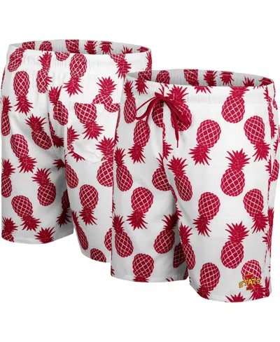COLOSSEUM MEN'S WHITE IOWA STATE CYCLONES PINEAPPLES SWIM SHORTS