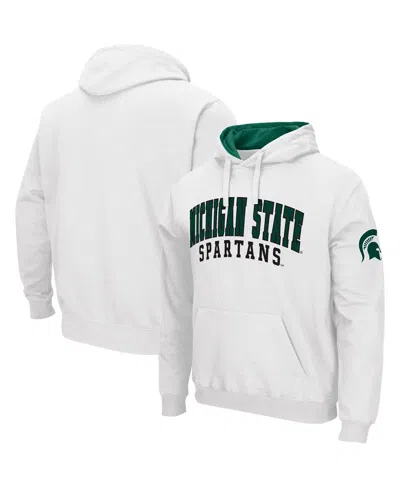 Colosseum Men's White Michigan State Spartans Double Arch Pullover Hoodie