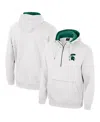 Colosseum Men's White Michigan State Spartans Half-zip Hoodie In White
