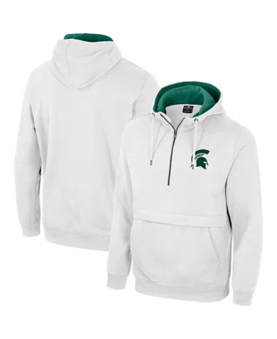 Colosseum Men's White Michigan State Spartans Half-zip Hoodie