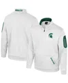 Colosseum Men's White Michigan State Spartans Mainframe Quarter-zip Fleece Jacket In White