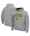 Colosseum Heathered Gray Kennesaw State Owls Arch And Logo Pullover Hoodie In Heathered Gray