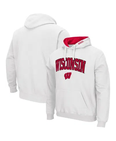 Colosseum Men's Wisconsin Badgers Arch Logo 3.0 Pullover Hoodie In White