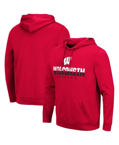 Colosseum Men's Wisconsin Badgers Lantern Pullover Hoodie In Red