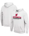 Colosseum Men's White Wisconsin Badgers Lantern Pullover Hoodie In White