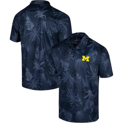Colosseum Men's  Navy Michigan Wolverines Big And Tall Palms Polo Shirt