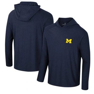 Colosseum Navy Michigan Wolverines Cloud Jersey Raglan Long Sleeve Hoodie T-shirt