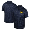 Colosseum Navy Michigan Wolverines Daly Print Polo In Navy