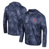 Colosseum Navy Ole Miss Rebels Palms Printed Lightweight Quarter-zip Hooded Top In Navy