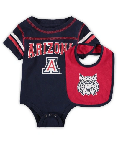 Colosseum Babies' Newborn And Infant Boys And Girls  Navy Arizona Wildcats Chocolate Bodysuit And Bib Set