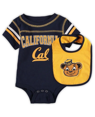 Colosseum Babies' Newborn And Infant Boys And Girls  Navy Cal Bears Chocolate Bodysuit And Bib Set