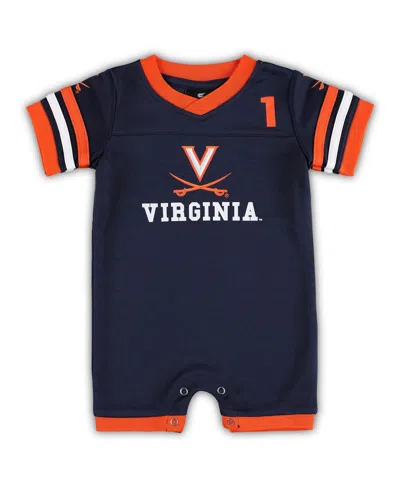 Colosseum Babies' Newborn And Infant Boys And Girls  Navy Virginia Cavaliers Bumpo Football Romper