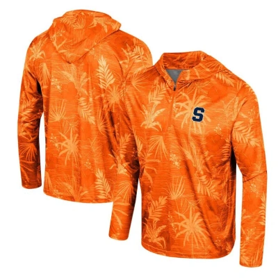 Colosseum Orange Syracuse Orange Palms Printed Lightweight Quarter-zip Hooded Top