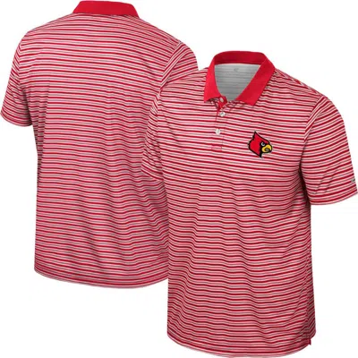 Colosseum Red Louisville Cardinals Striped Polo