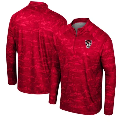 Colosseum Red Nc State Wolfpack Carson Raglan Quarter-zip Jacket