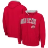 Colosseum Men's Scarlet Ohio State Buckeyes Arch Logo 3.0 Full-zip Hoodie In Scarlet