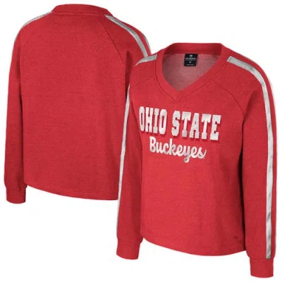 Colosseum Scarlet Ohio State Buckeyes Treasures Long Sleeve V-neck T-shirt