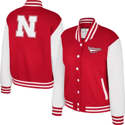 Colosseum Texas Scarlet Nebraska Huskers French Baguette Full Snap Fleece Jacket In Multi