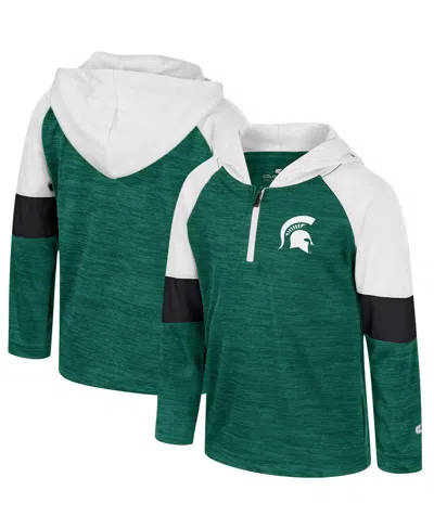 Colosseum Babies' Toddler Boys And Girls  Green Michigan State Spartans Creative Control Raglan Quarter-zip H