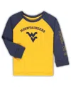 Colosseum Toddler Boys And Girls Heathered Gold Lsu Tigers Long Sleeve Raglan T-shirt In Heathered Gold,heathered Navy