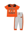 Colosseum Toddler Boys And Girls  Orange, Heather Gray Oklahoma State Cowboys Ka-boot-it Jersey And P In Orange,heather Gray