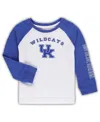 Colosseum Toddler Boys And Girls  Royal, White Kentucky Wildcats Two-hit Raglan Long Sleeve T-shirt In Royal,white