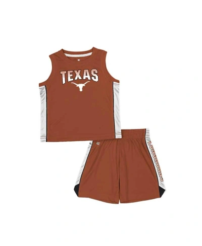 Colosseum Babies' Toddler Boys And Girls  Texas Orange Texas Longhorns Vecna Tank Top And Shorts Set
