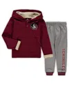 Colosseum Toddler Boys  Garnet, Heathered Gray Florida State Seminoles Poppies Hoodie And Sweatpants In Garnet,heathered Gray