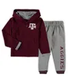 Colosseum Toddler Boys  Maroon, Heathered Gray Texas A&m Aggies Poppies Hoodie And Sweatpants Set In Maroon,heathered Gray