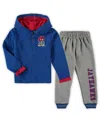 Colosseum Toddler Boys  Royal, Heathered Gray Florida Gators Poppies Hoodie And Sweatpants Set In Royal,heathered Gray