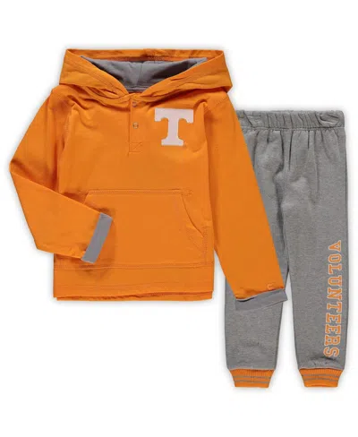 Colosseum Babies' Toddler Boys  Tennessee Orange, Heathered Gray Tennessee Volunteers Poppies Hoodie And Swea In Tennessee Orange,heathered Gray