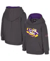 Colosseum Toddler Charcoal Lsu Tigers Big Logo Volume Fleece Pullover Hoodie In Brown