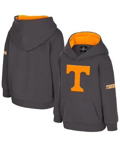 Colosseum Babies' Toddler Charcoal Tennessee Volunteers Big Logo Volume Fleece Pullover Hoodie In Gray