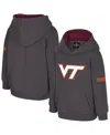 Colosseum Toddler Charcoal Virginia Tech Hokies Big Logo Volume Fleece Pullover Hoodie In Gray