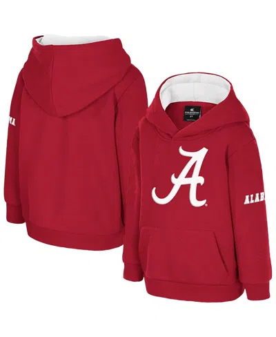 Colosseum Babies' Toddler Crimson Alabama Crimson Tide Big Logo Volume Fleece Pullover Hoodie In Red