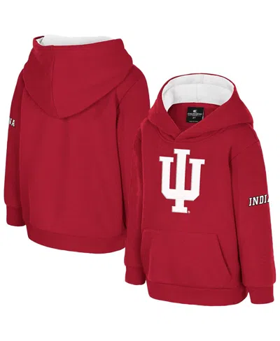 Colosseum Babies' Toddler Crimson Indiana Hoosiers Big Logo Volume Fleece Pullover Hoodie In Burgundy