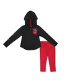 Colosseum Toddler Girls  Black, Scarlet Nebraska Huskers Most Delightful Way Long Sleeve Hoodie T-shi In Black,scarlet