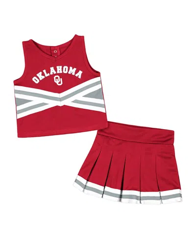 Colosseum Babies' Toddler Girls  Crimson Oklahoma Sooners Carousel Cheerleader Set