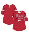 Colosseum Toddler Girls  Heathered Crimson Oklahoma Sooners Poppin Sleeve Stripe Dress In Heathered Crimson