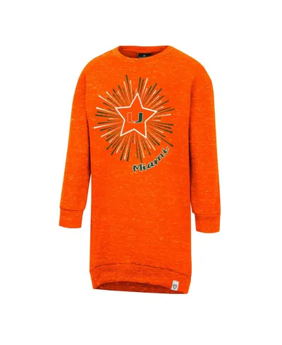 Colosseum Babies' Toddler Girls  Orange Miami Hurricanes Cindy Lou Sweatshirt Dress