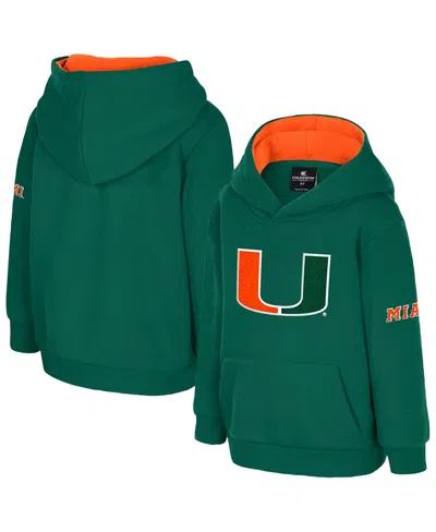 Colosseum Babies' Toddler Green Miami Hurricanes Big Logo Volume Fleece Pullover Hoodie
