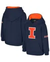 Colosseum Toddler Navy Illinois Fighting Illini Big Logo Volume Fleece Pullover Hoodie In Blue