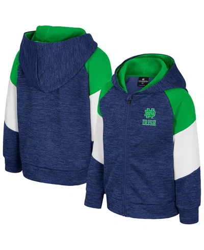Colosseum Babies' Toddler Navy Notre Dame Fighting Irish Spirit Hollow Full-zip Hoodie In Blue