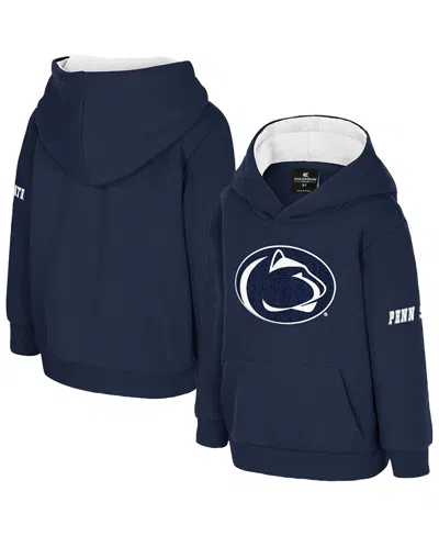 Colosseum Babies' Toddler Navy Penn State Nittany Lions Big Logo Volume Fleece Pullover Hoodie In Blue