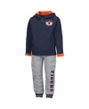 Colosseum Toddler Navy/heather Gray Auburn Tigers Poppies Hoodie Sweatpants Set In Navy,heather Gray