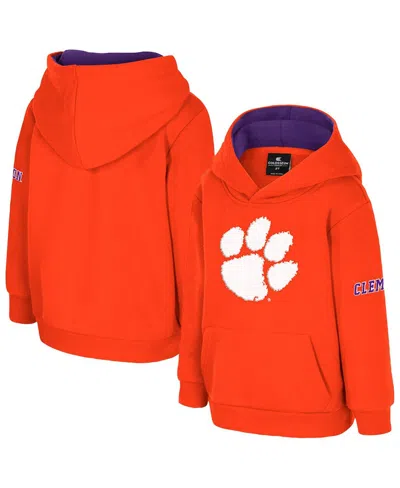 Colosseum Babies' Toddler Orange Clemson Tigers Big Logo Volume Fleece Pullover Hoodie