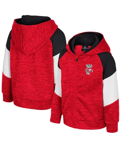 Colosseum Babies' Toddler Red Wisconsin Badgers Spirit Hollow Full-zip Hoodie
