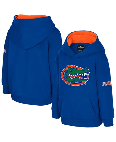 Colosseum Babies' Toddler Royal Florida Gators Big Logo Volume Fleece Pullover Hoodie In Blue